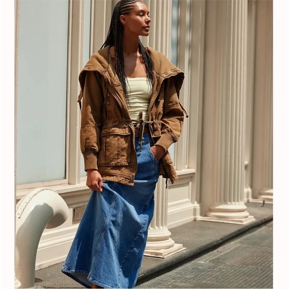 Free People Brown Utility Jacket size M - Picture 8 of 10